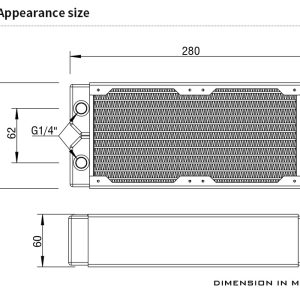 Barrow Dabel-60D Series 240mm (2x120) Thick Copper Radiator - Black