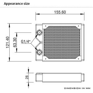 Barrow Dabel-A Series 120mm (1x120) Slim Line Copper Radiator - White