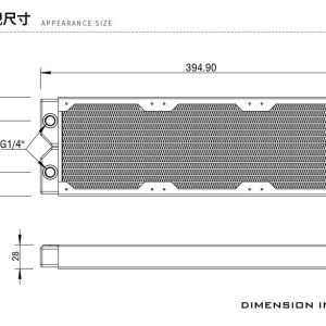 Barrow Dabel-A Series 360mm (3x120) Slim Line Copper Radiator - White : image 2