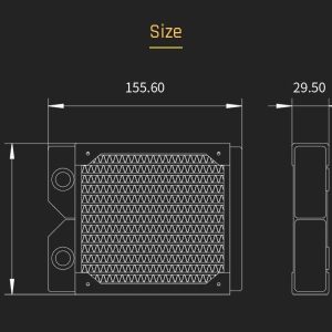 Barrow Dabel-B Series 120mm (1x120) Slim Line Copper Radiator - Black