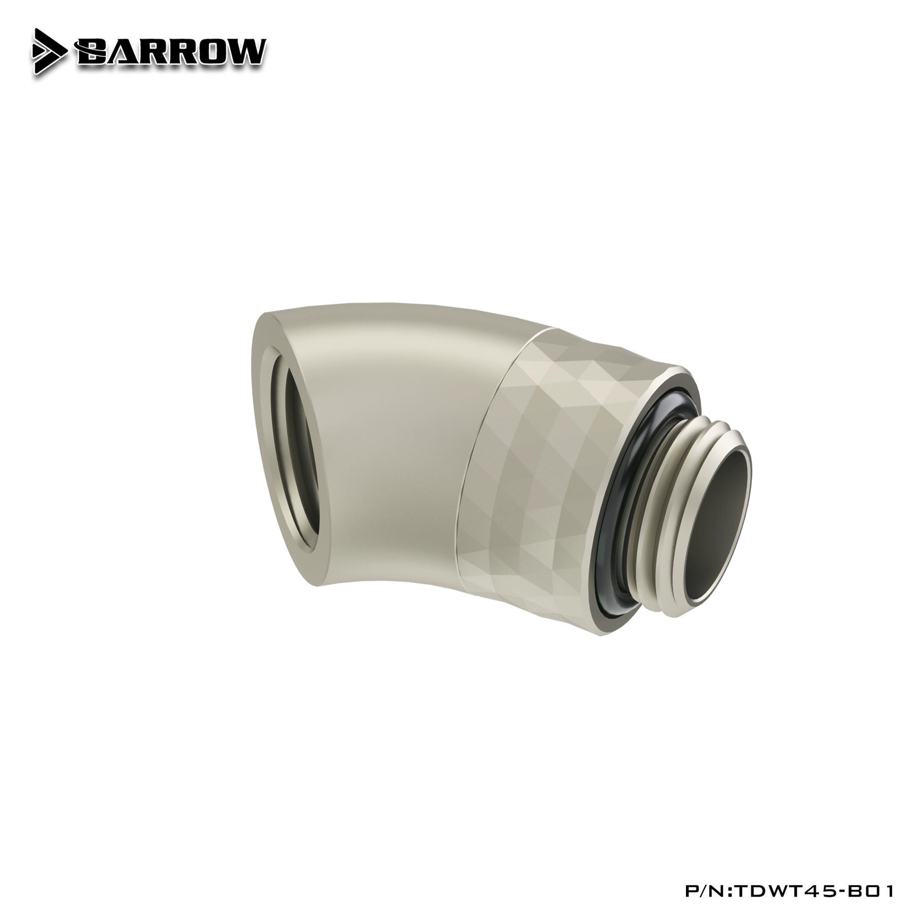 Barrow G1/4 Dazzle Series Male Rotary to 45 Degree Female Angle - White Silver : image 1