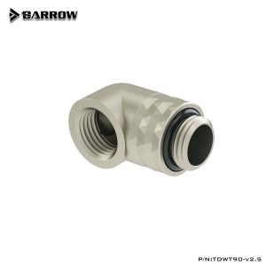 Barrow G1/4 Dazzle Series Male Rotary to 90 Degree Female Angle - White Silver