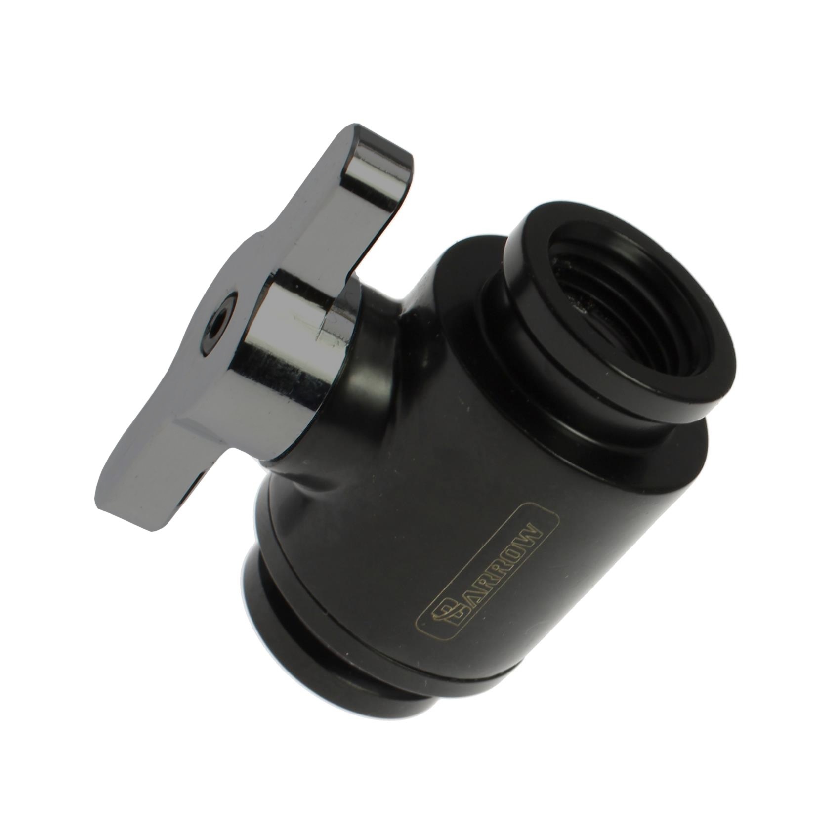 Barrow G1/4 Mini Ball Valve, Matt Silver Handle - Black