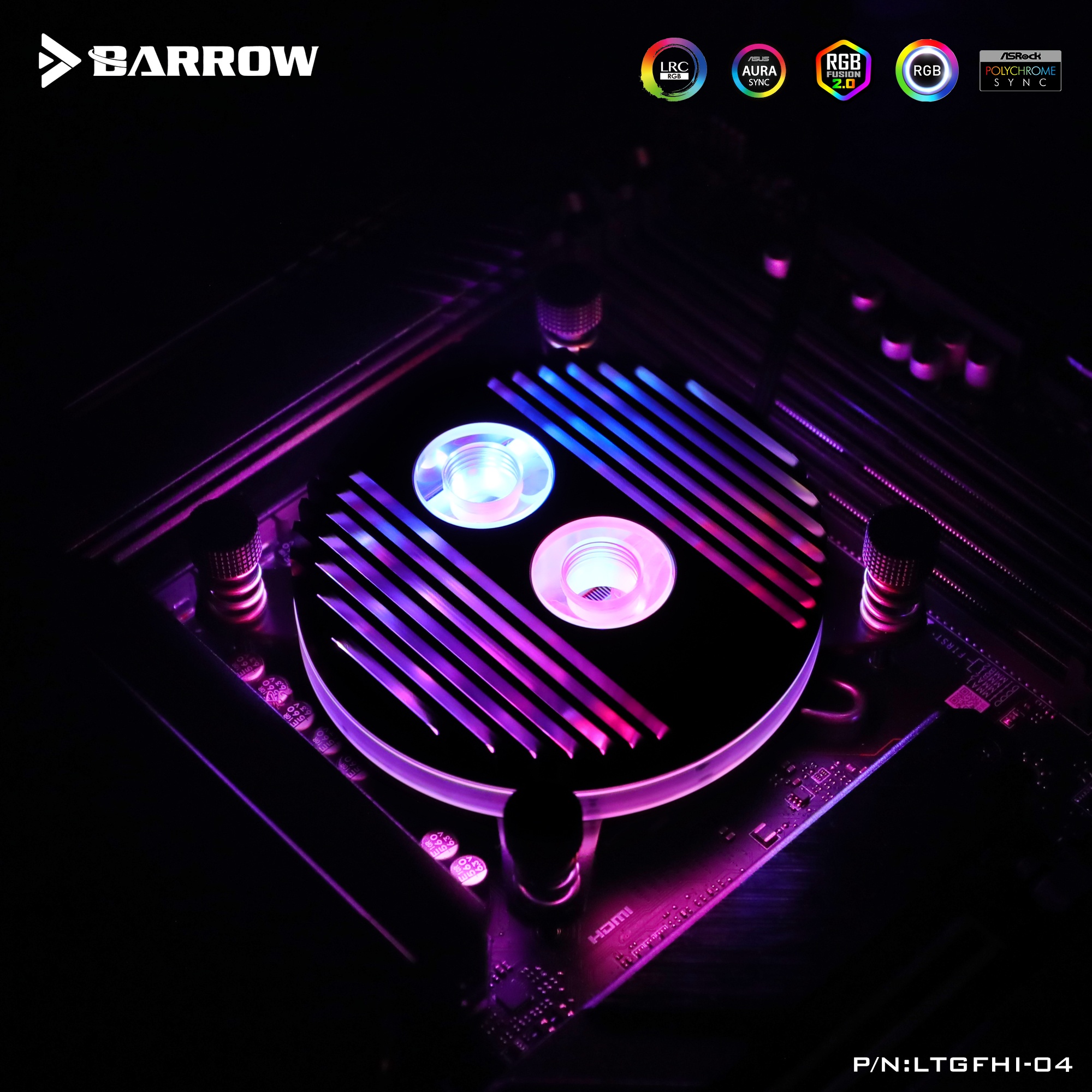 Barrow Horizon CPU Waterblock, LRC 2.0 RGB, INTEL 115x / 1700 - Black : image 3