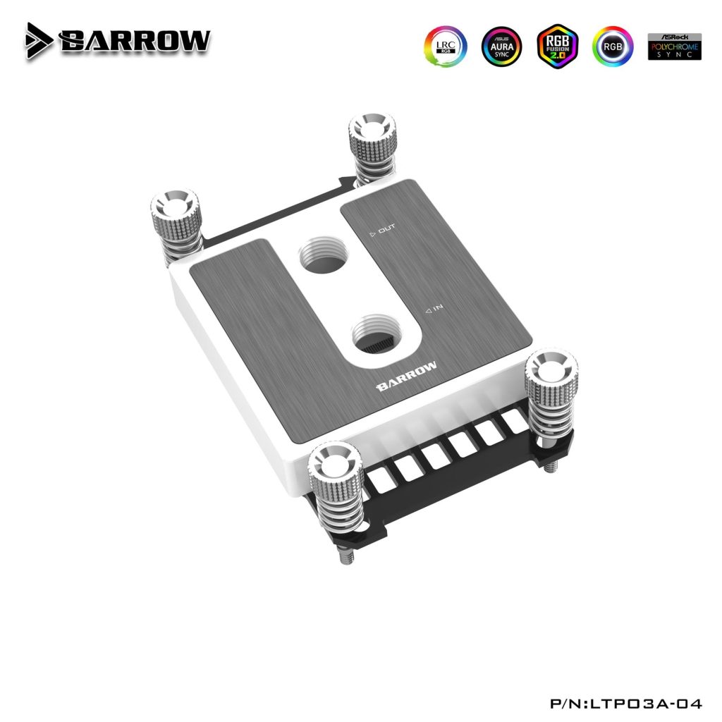 Barrow Micro Jet CPU Waterblock, AM4, AM5 - White POM