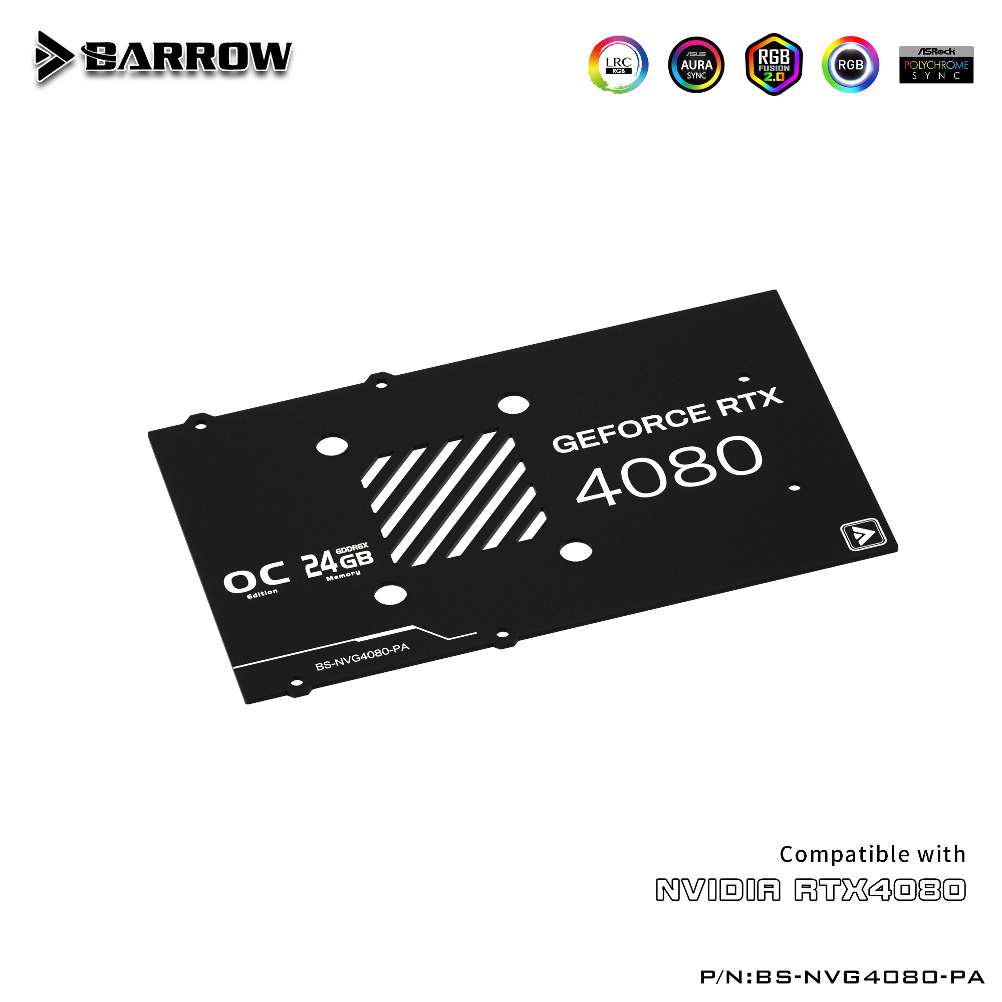 Barrow NVIDIA 4080 Founders, LRC 2.0 RGB Graphics Card Waterblock + Backplate : image 3