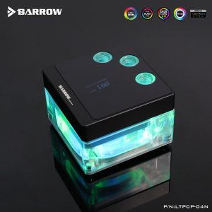 Barrow OLED Display CPU Waterblock with 17W PWM Pump and Monitor, 5v aRGB, INTEL - Clear White