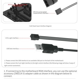 Barrow OLED Display CPU Waterblock with 17W PWM Pump and Monitor, 5v aRGB, INTEL - Clear White