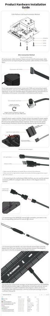 Barrow OLED Display CPU Waterblock with 17W PWM Pump and Monitor, 5v aRGB, INTEL - Clear Black
