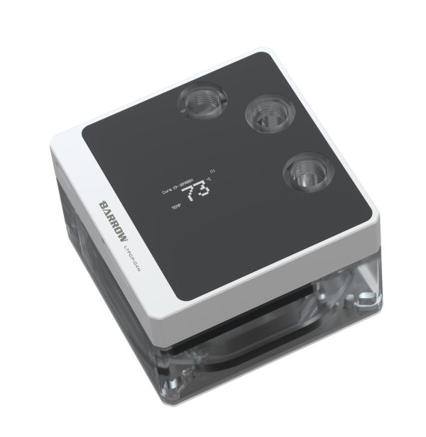 Barrow OLED Display CPU Waterblock with 17W PWM Pump and Monitor, 5v aRGB, INTEL – Clear White