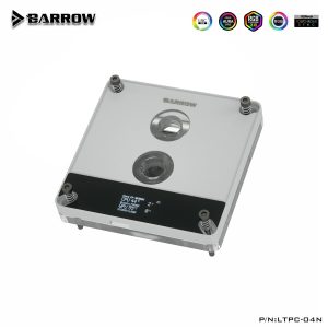 Barrow OLED Display CPU Waterblock with Hardware Monitor, 5v aRGB, INTEL - White