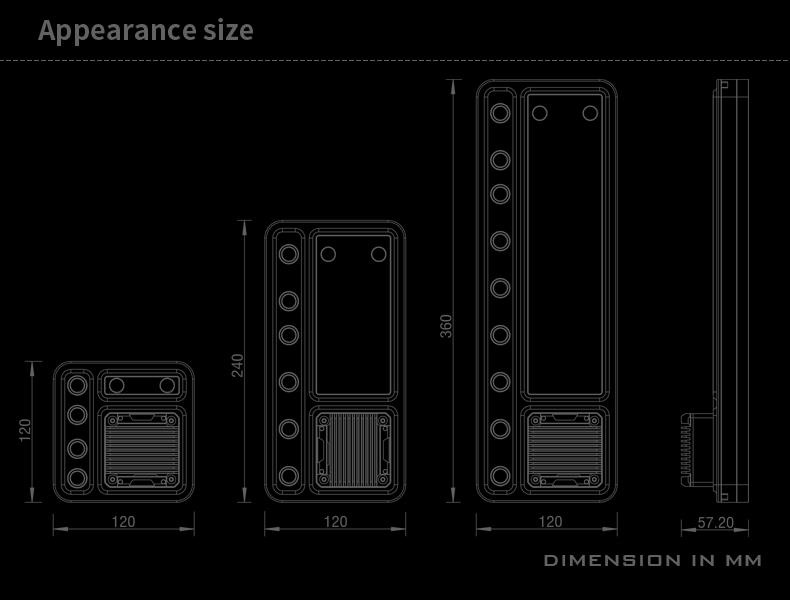 Barrow Waterway aRGB, Universal 360mm Distro Panel with 17w PWM Pump - Black : image 3