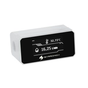 BarrowCH G1/4 Digital OLED Display Flow and Temperature Sensor - White