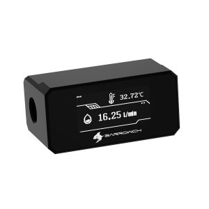 BarrowCH G1/4 Digital OLED Display Flow and Temperature Sensor - Black