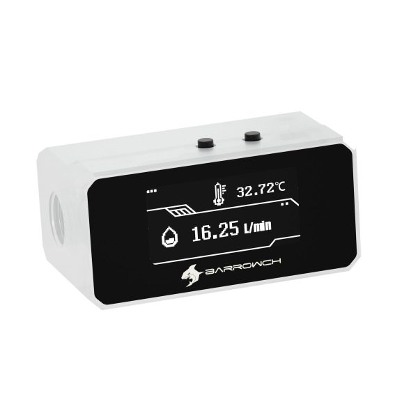 BarrowCH G1/4 Multimode OLED Display, Flow / Overheat Alarm with Intelligent Shutdown – White