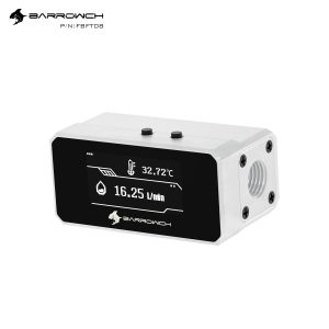 BarrowCH G1/4 Multimode OLED Display, Flow / Overheat Alarm with Intelligent Shutdown - White