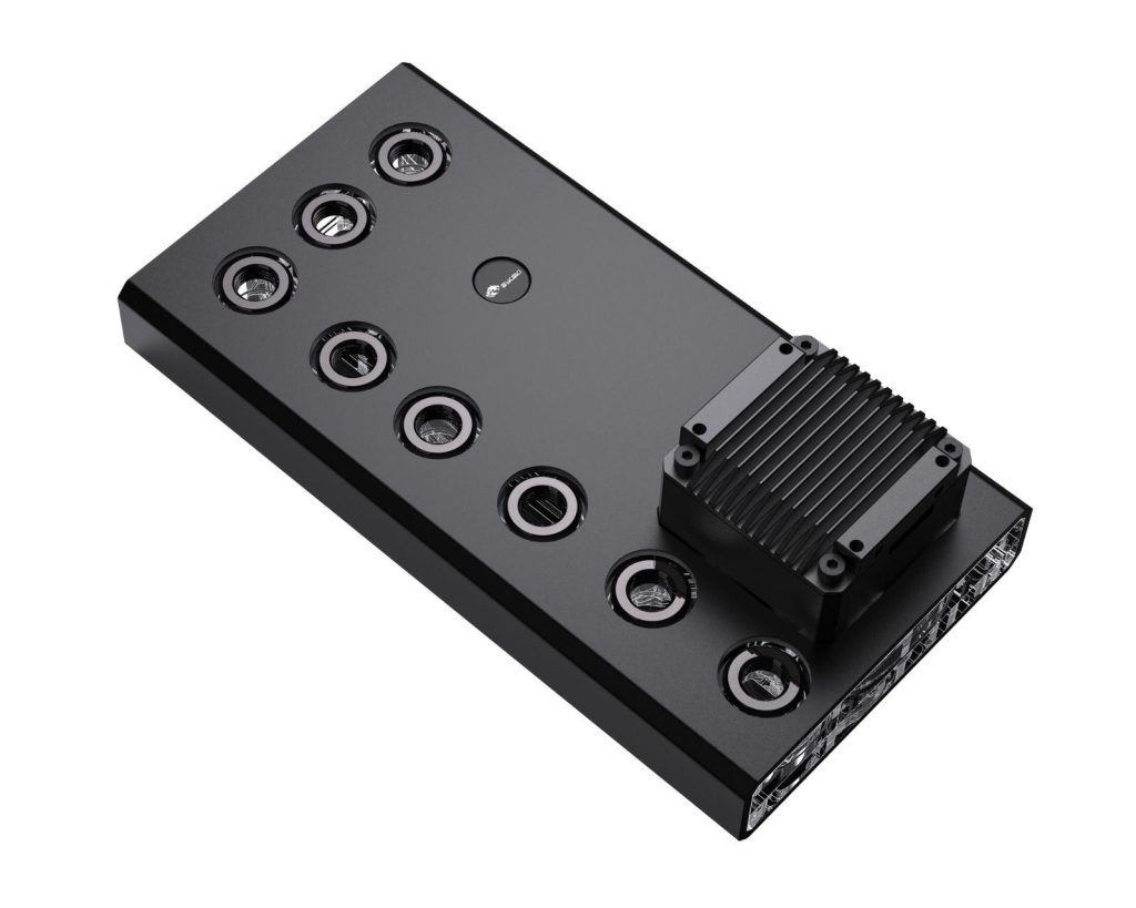 Bykski 240 Full Armour Universal Distro Plate with DDC PWM Pump, 5v aRGB - (RGV-DDC-X-TK240) - Black