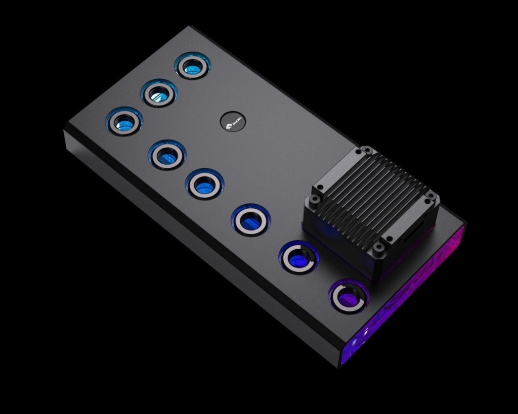 Bykski 240 Full Armour Universal Distro Plate with DDC PWM Pump, 5v aRGB - (RGV-DDC-X-TK240) - Black