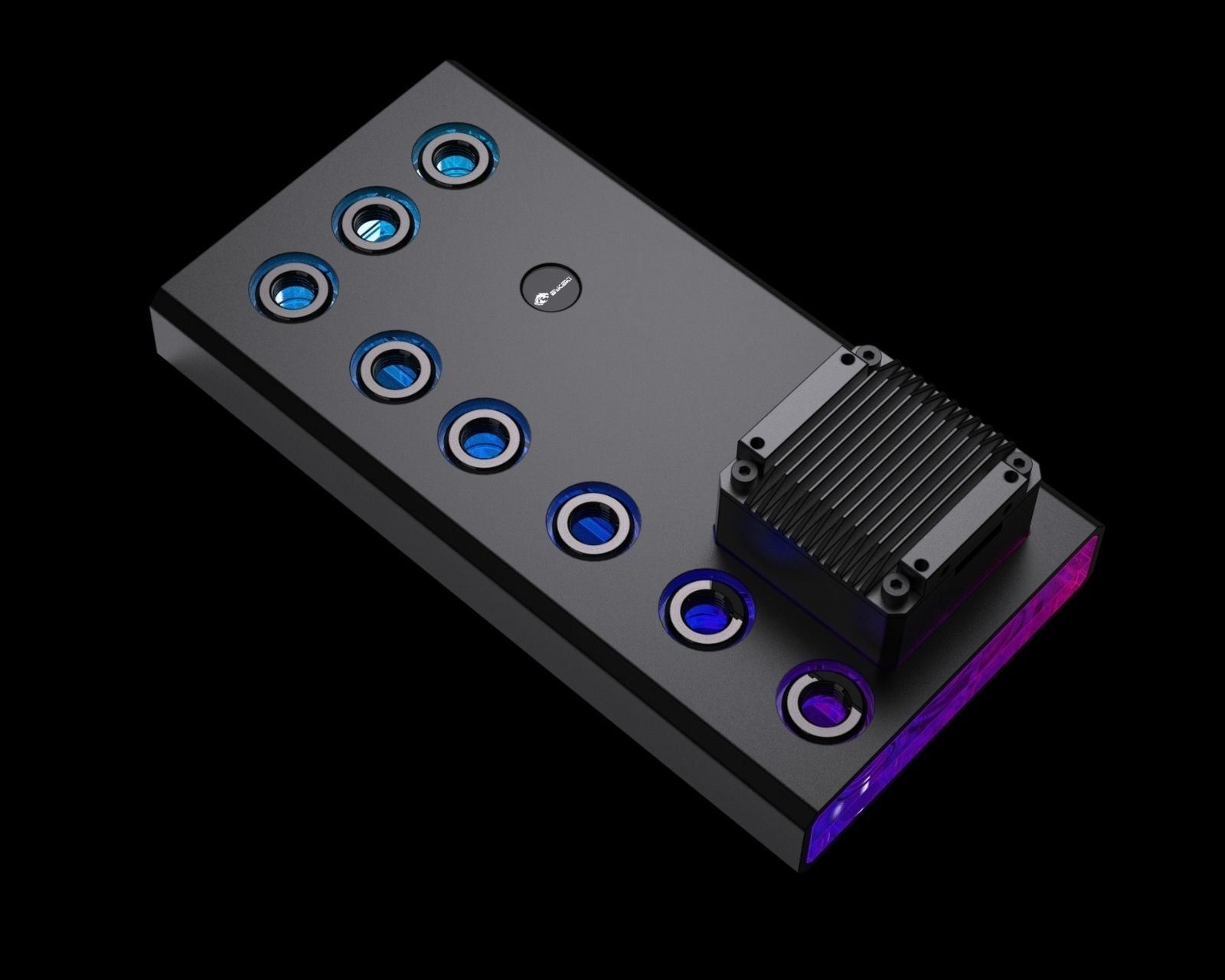 Bykski 240 Full Armour Universal Distro Plate with DDC PWM Pump, 5v aRGB - (RGV-DDC-X-TK240) - Black