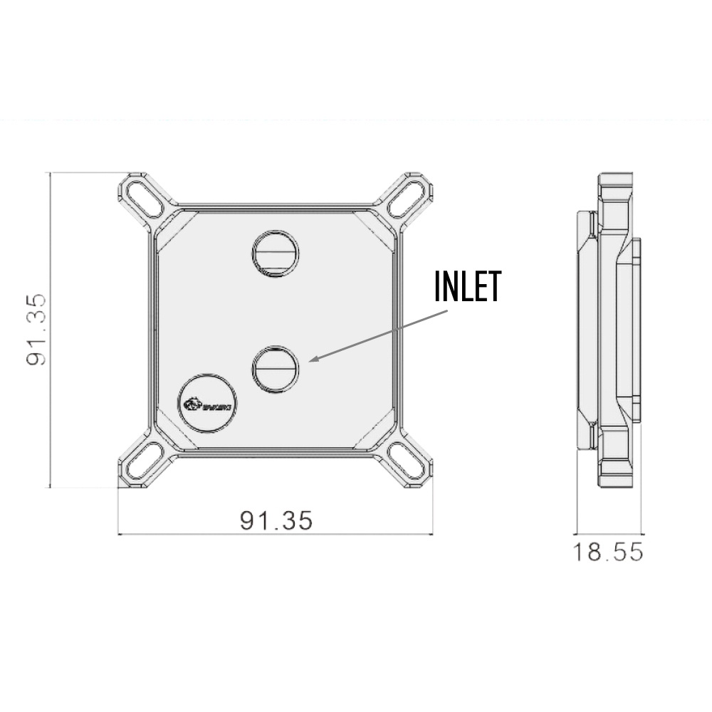 Bykski CPU-XPR-I-V3 Acrylic CPU Water Block, 5v aRGB (INTEL 115x/1200/1700/20xx) - Clear