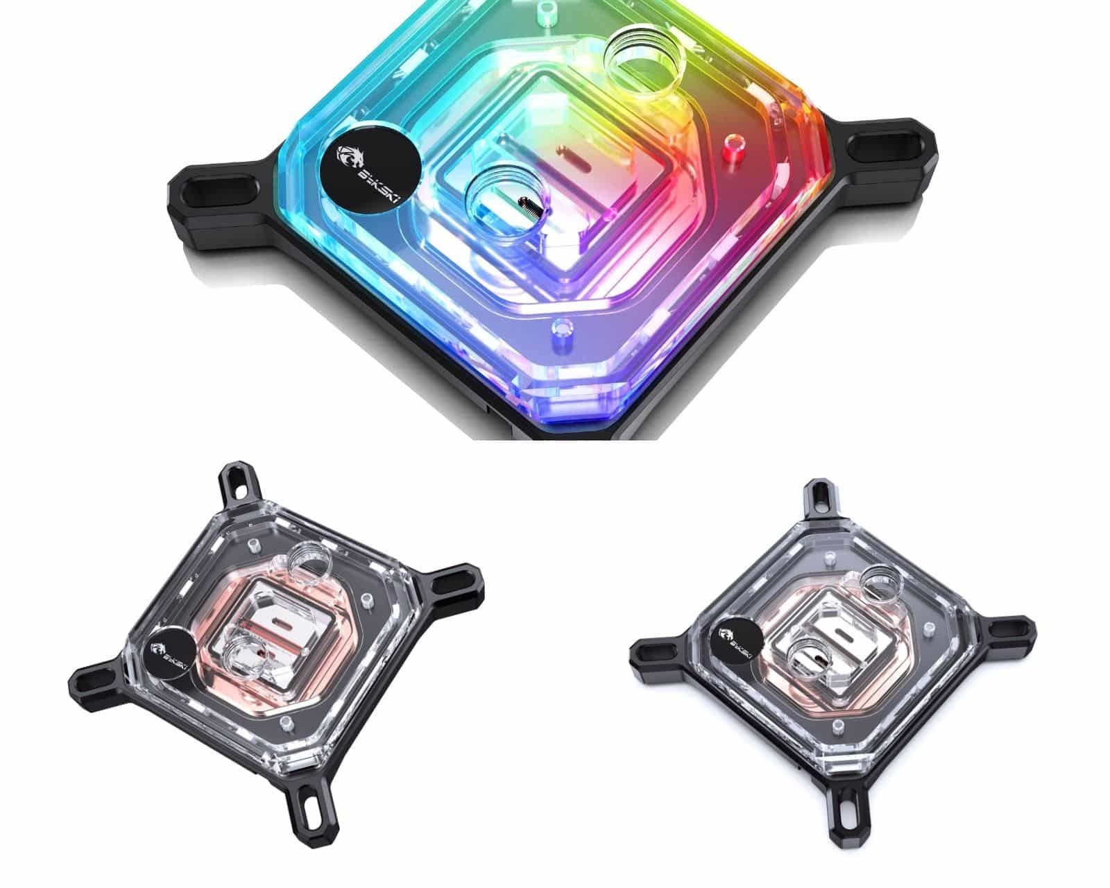 Bykski CPU-XPR-I-V3 Acrylic CPU Water Block, 5v aRGB (INTEL 115x/1200/1700/20xx) - Clear