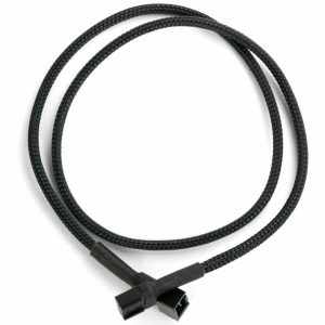 Cable Modders 3Pin Male to 1x Female Fan Cable 30CM Braid Sleeved Extension, Jet Black
