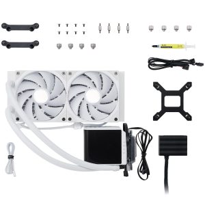 TRYX PANORAMA 240mm AIO Liquid Cooler, ARGB, 3D-AMOLED Display - White