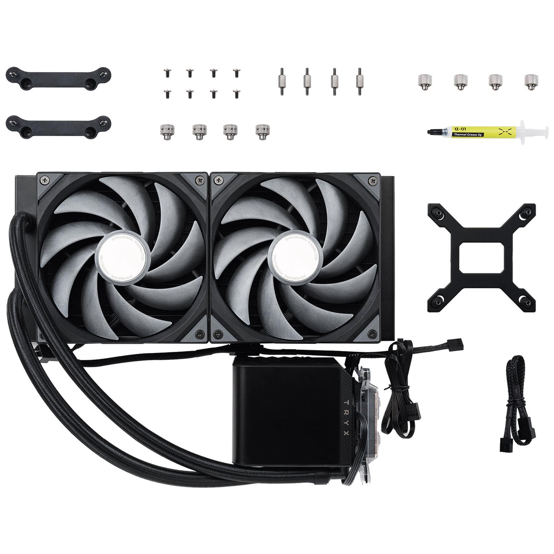 TRYX PANORAMA 280mm AIO Liquid Cooler, 3D-AMOLED Display - Black