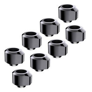 Granzon G1/4 - 14mm Anti Slip Rigid Tube Fitting (GD-FT14) 8 Pack - Black