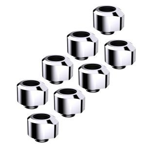 Granzon G1/4 - 14mm Anti Slip Rigid Tube Fitting (GD-FT14) 8 Pack - Silver : image 1
