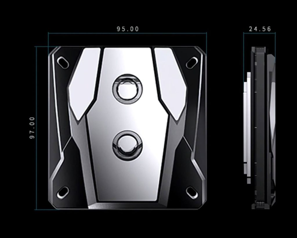 Granzon GAIS CPU Water Block with Digital Temperature Display, 5v aRGB - Black (Intel LGA 115x /1200 / 20xx)