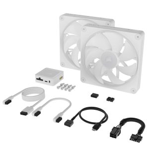 Corsair iCUE Link LX140 RGB, PWM Fan, 2-pack - 140mm, white