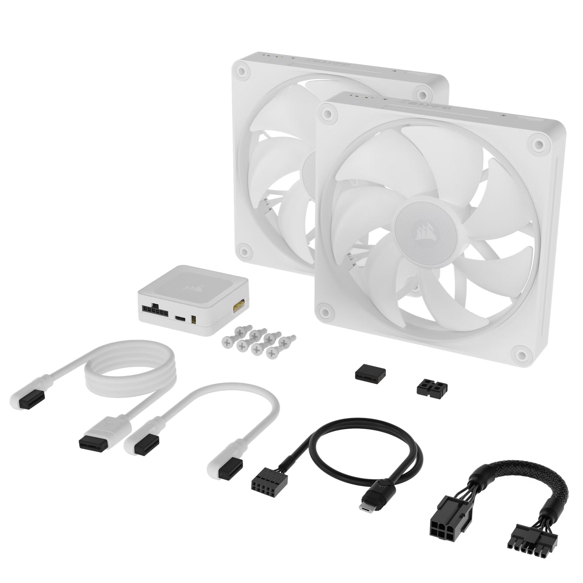 Corsair iCUE Link LX140 RGB, PWM Fan, 2-pack - 140mm, white