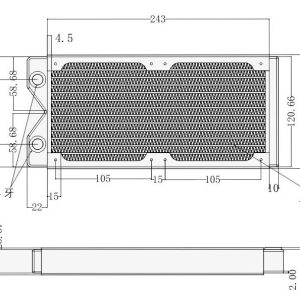 Liquid.cool 240mm (2x120mm) CC-30 Copper Radiator - Black
