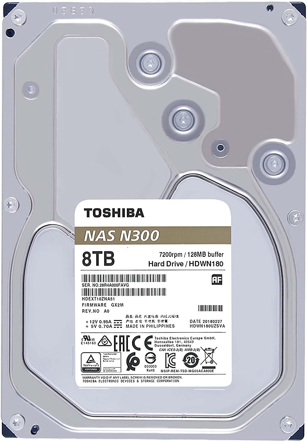 Toshiba 8TB N300 256MB Internal HDD Bulk