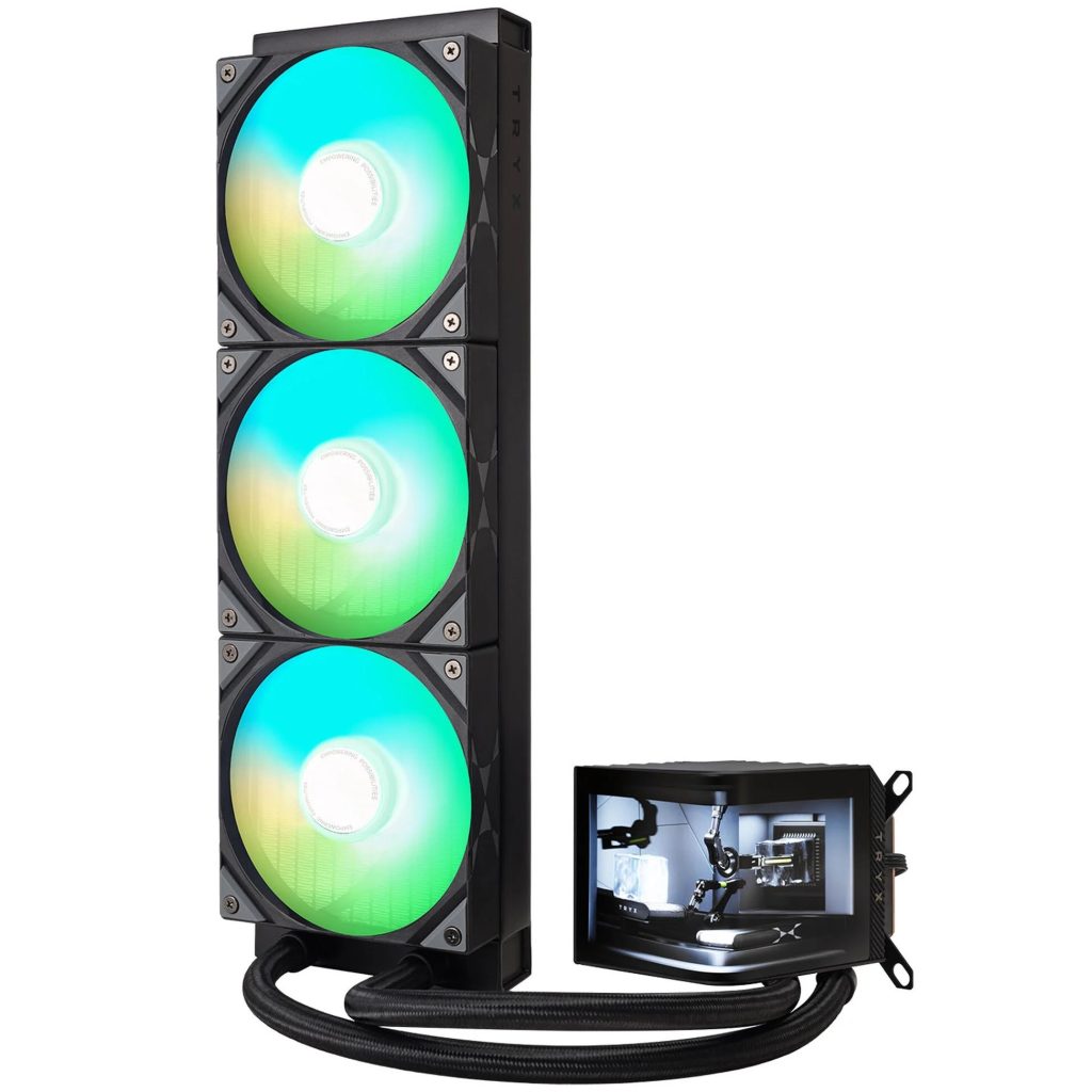 TRYX PANORAMA 360mm AIO Liquid Cooler, ARGB, 3D-AMOLED Display - Black