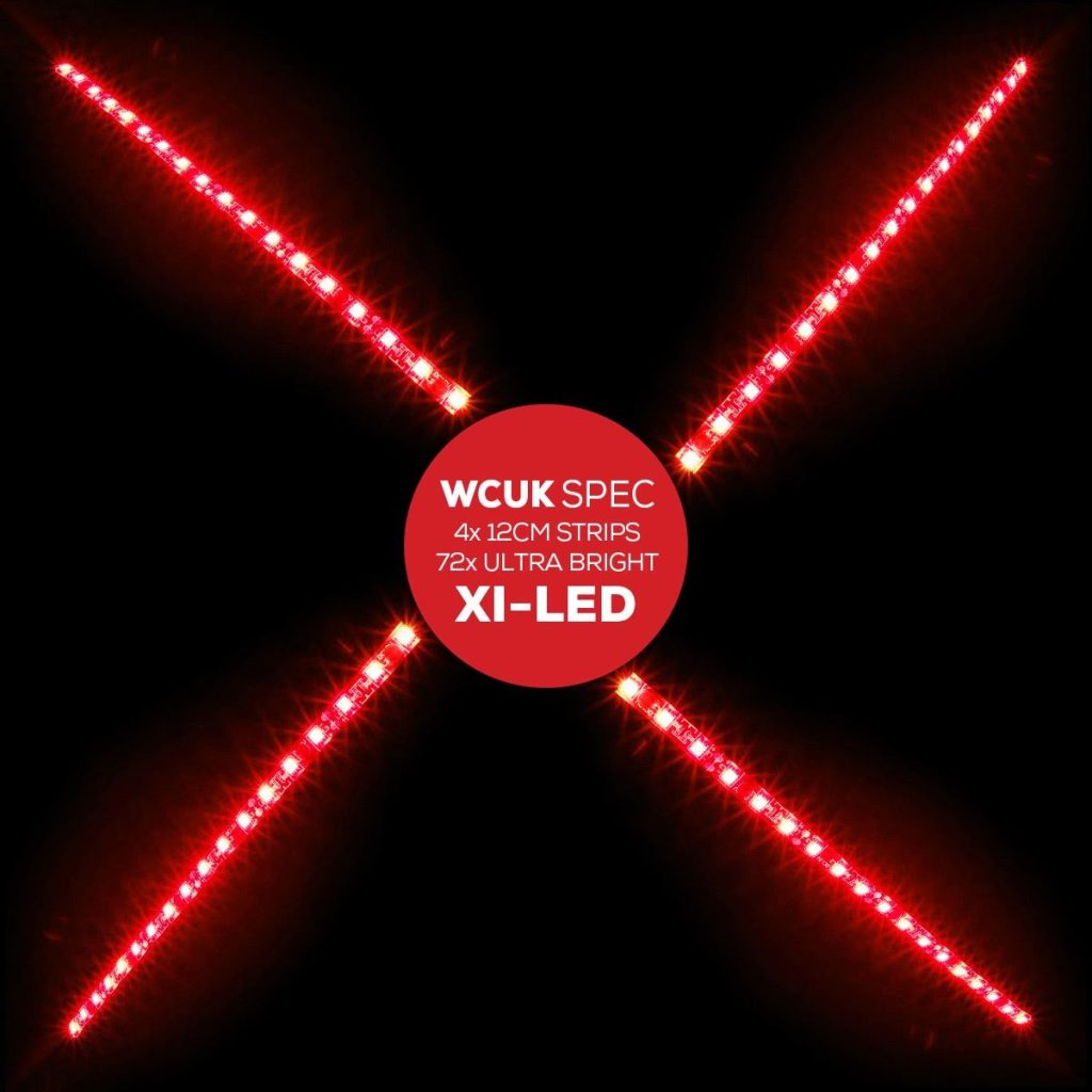WCUK Spec 4x 12CM Xi-LED Ultra Bright Strips, 72x RED LEDs, PC Case, Flexible