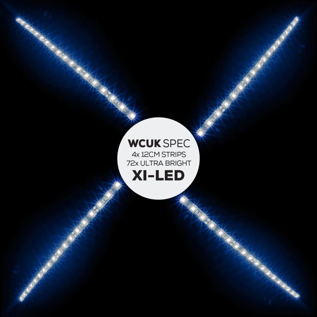 WCUK Spec 4x 12CM Xi-LED Ultra Bright Strips, 72x WHITE LEDs, PC Case, Flexible