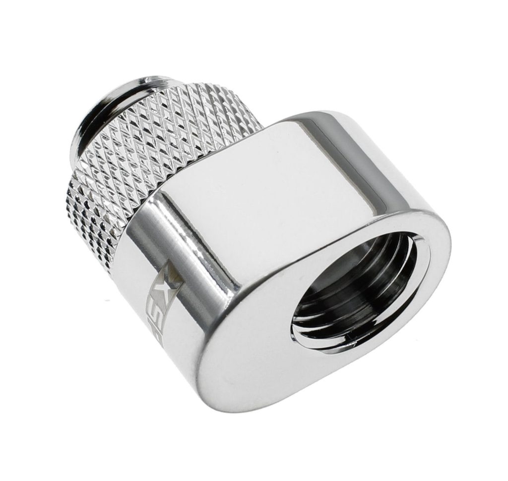 XSPC G1/4 Rotary 7mm Offset adapter - Chrome - Watercooling UK