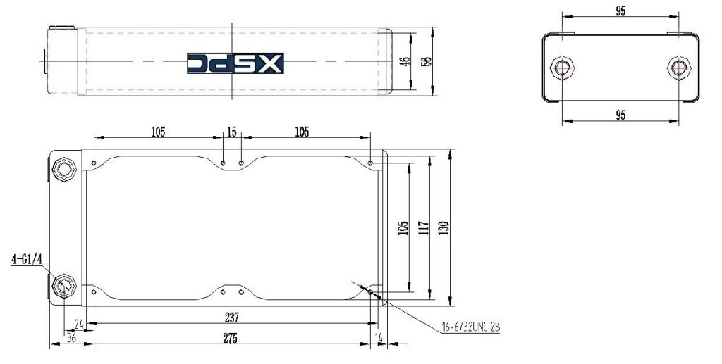 XSPC RX240 Dual Fan 2x120mm High Performance Radiator V3 - Black