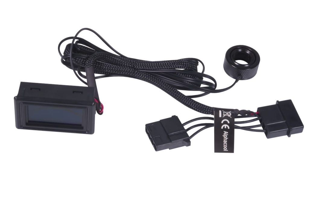 Alphacool Core temperature sensor G1/4 IG/IG with C/F display - Deep Black