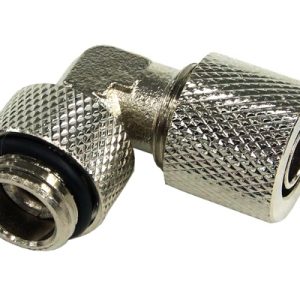 10/8mm (8x1mm) compression fitting G1/4 90- revolvable - knurled silver