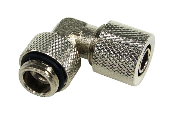 10/8mm (8x1mm) compression fitting G1/4 90- revolvable - knurled silver