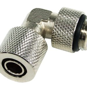 10/8mm (8x1mm) compression fitting G1/4 90- revolvable - knurled silver