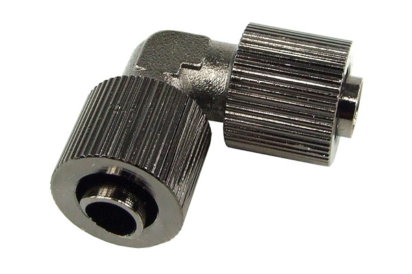 10/8mm L hose connector - compact - black nickel