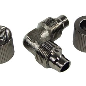 10/8mm L hose connector - compact - black nickel