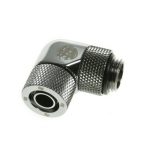 Bitspower Connection Angle 1/4 inch to 11/8mm - Rotating, Shiny Silver