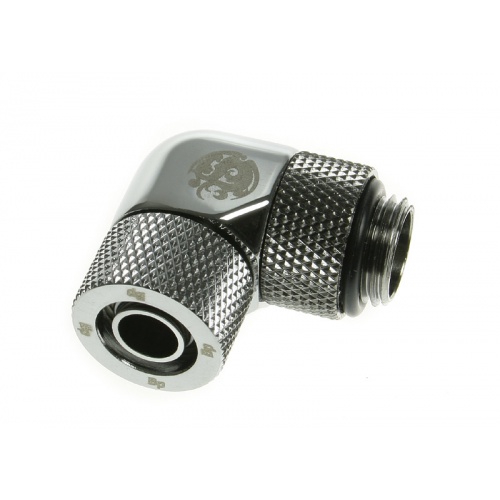 Bitspower Connection Angle 1/4 inch to 11/8mm – Rotating, Shiny Silver