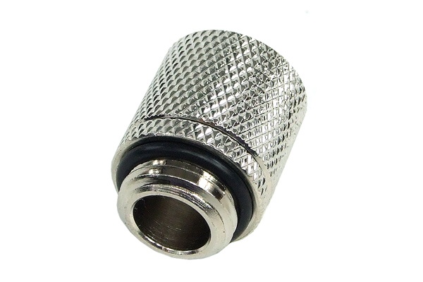 11/8mm (8x1,5mm) compression fitting outer thread 1/4 - knurled silver