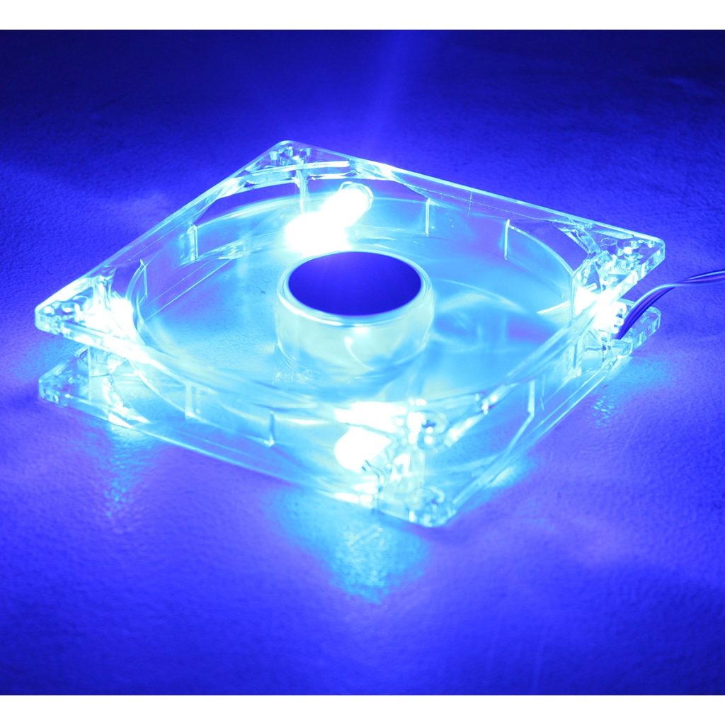 2 Pin Led Fan 12cm Blue LED Fan 3Pin+4Pin Male/Female Connector Sleeve Bearing ...